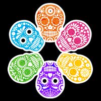 Day of the Dead Skulls Cropped Pullover Crew