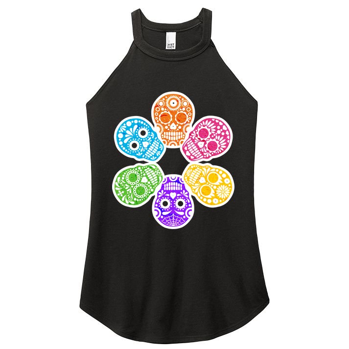 Day of the Dead Skulls Women's Perfect Tri Rocker Tank