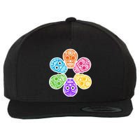 Day of the Dead Skulls Wool Snapback Cap