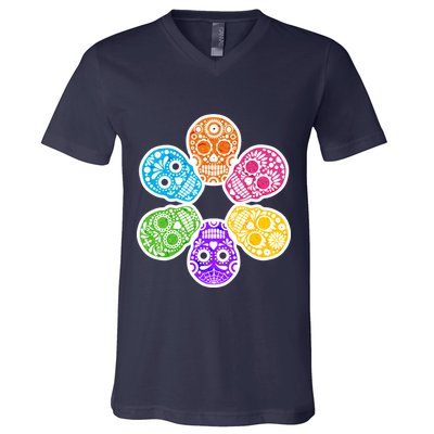 Day of the Dead Skulls V-Neck T-Shirt