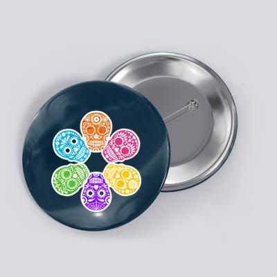 Day of the Dead Skulls Button