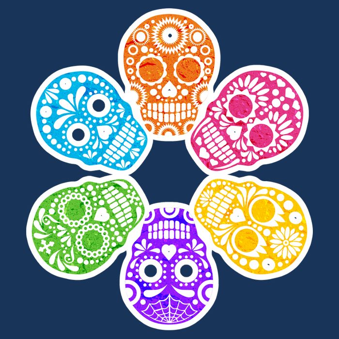 Day of the Dead Skulls 7-Panel Snapback Hat