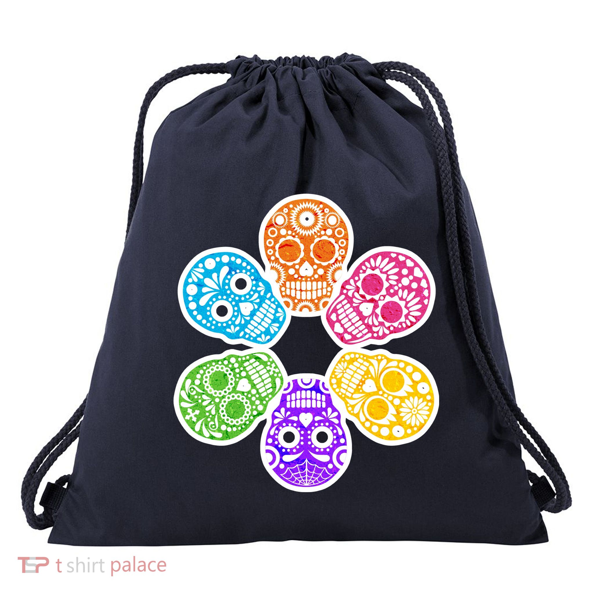 Day of the Dead Skulls Drawstring Bag