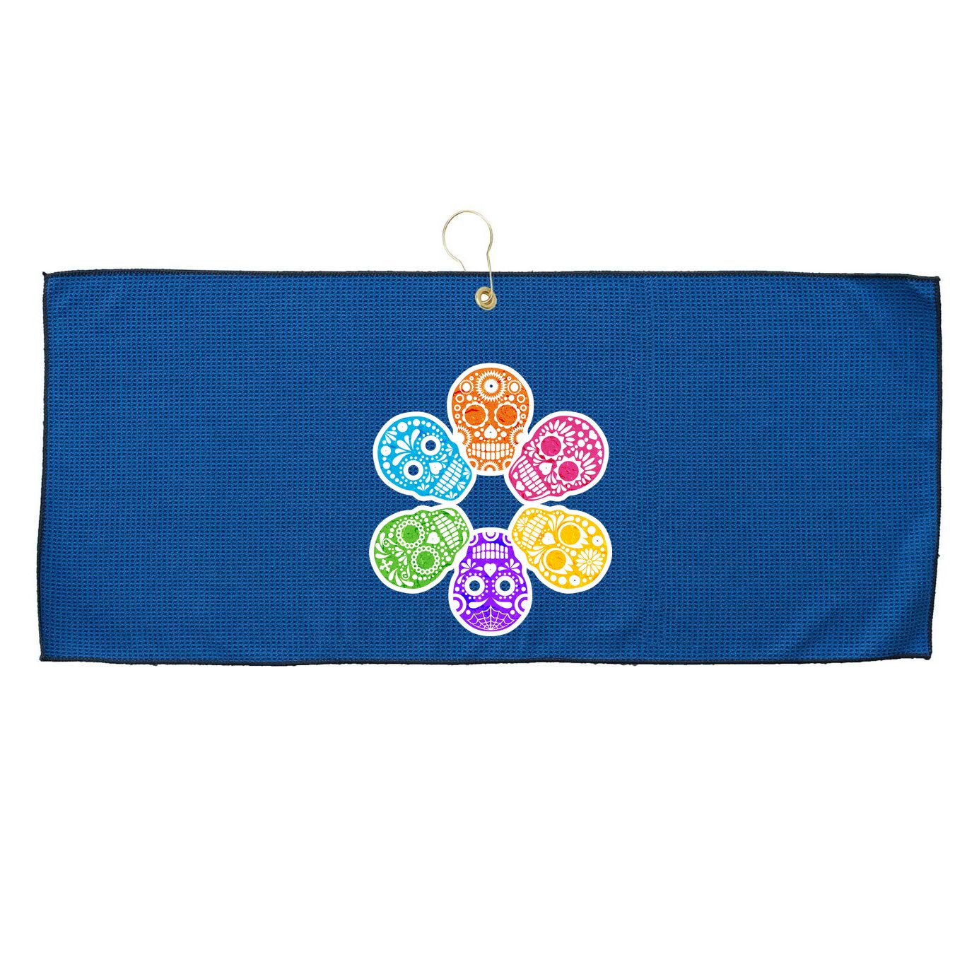 Day of the Dead Skulls Large Microfiber Waffle Golf Towel