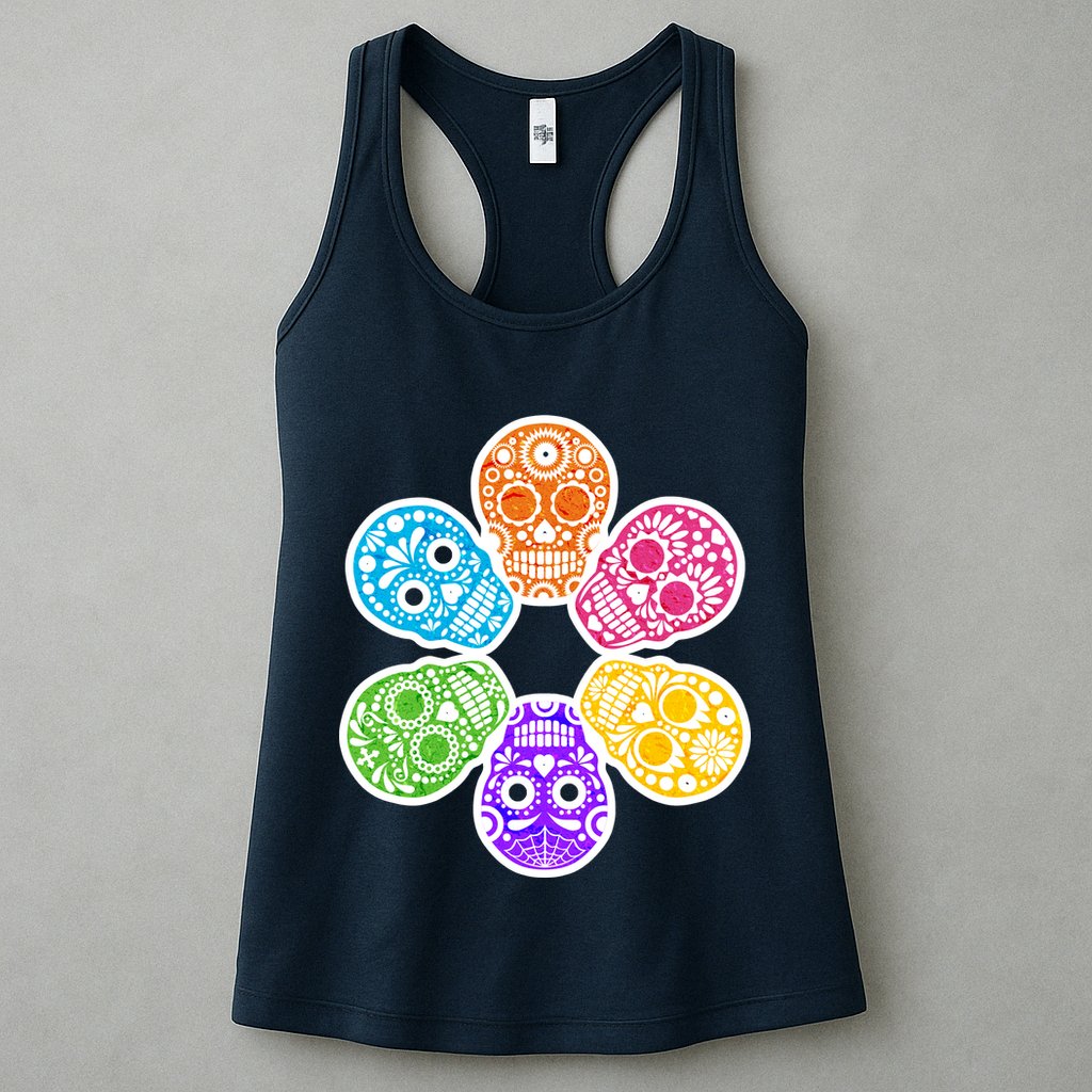 Day of the Dead Skulls Womens Tank Top