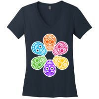Day of the Dead Skulls Women's V-Neck T-Shirt