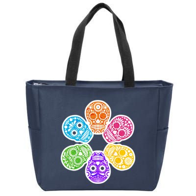 Day of the Dead Skulls Zip Tote Bag
