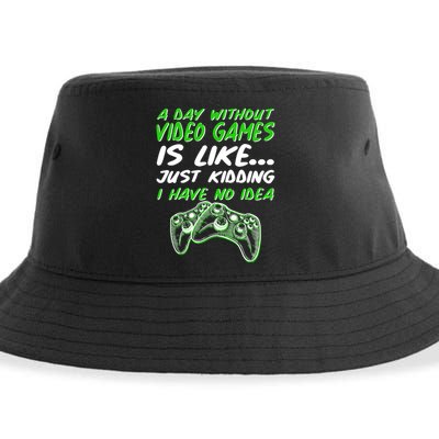 Day Without Video Games Just Kidding I Have No Idea Sustainable Bucket Hat