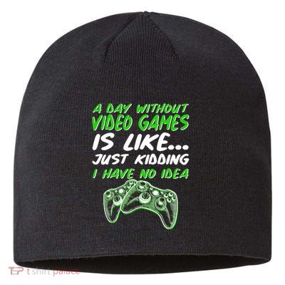 Day Without Video Games Just Kidding I Have No Idea Sustainable Beanie