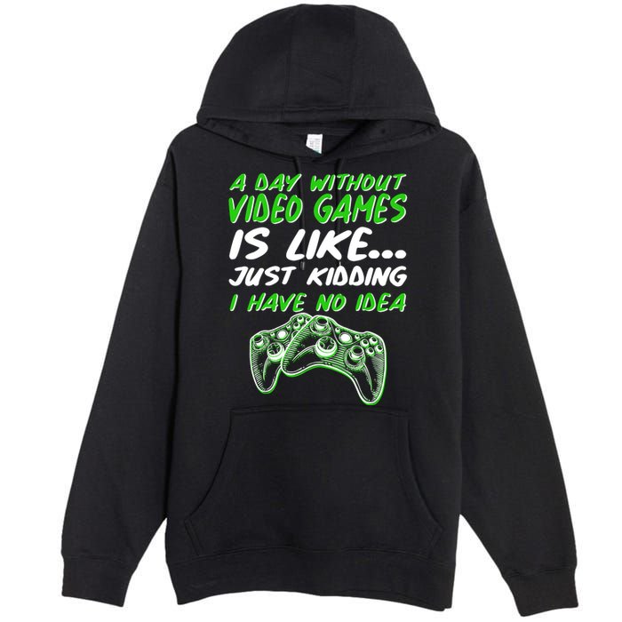 Day Without Video Games Just Kidding I Have No Idea Premium Pullover Hoodie