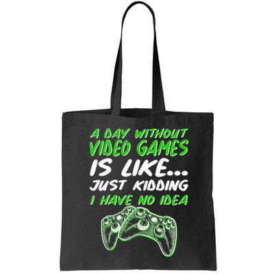 Day Without Video Games Just Kidding I Have No Idea Bag