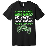 Day Without Video Games Just Kidding I Have No Idea Premium T-Shirt
