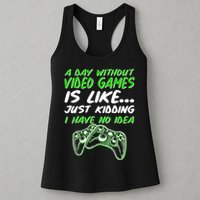 Day Without Video Games Just Kidding I Have No Idea Womens Tank Top