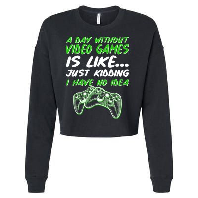 Day Without Video Games Just Kidding I Have No Idea Cropped Pullover Crew
