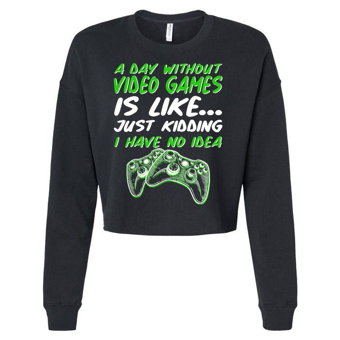Day Without Video Games Just Kidding I Have No Idea Cropped Pullover Crew