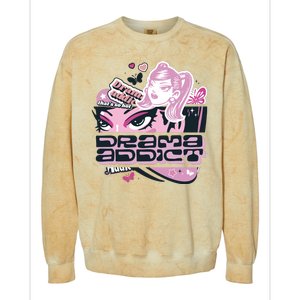 Drama Addict Y2K Diva Colorblast Crewneck Sweatshirt