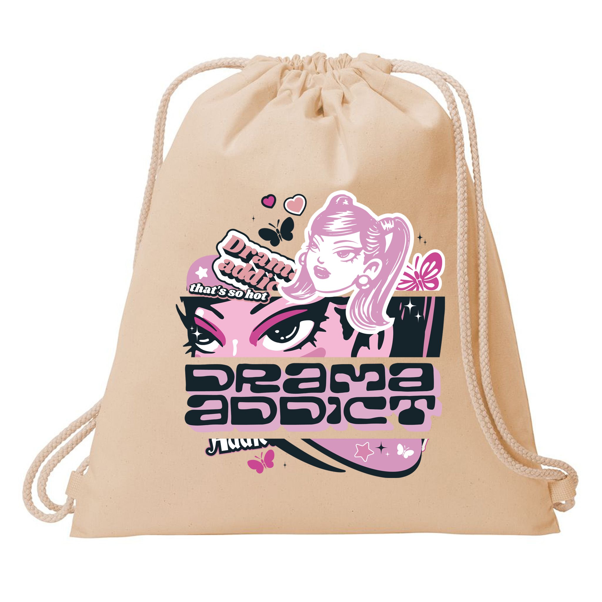 Drama Addict Y2K Diva Drawstring Bag