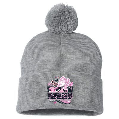 Drama Addict Y2K Diva Pom Pom 12in Knit Beanie