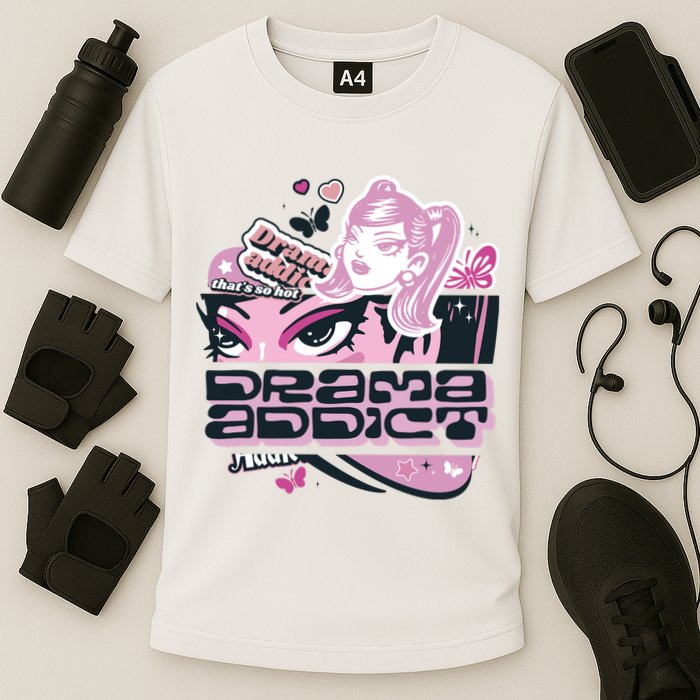 Drama Addict Y2K Diva Cooling Performance Crew T-Shirt