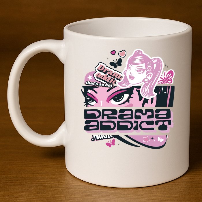Drama Addict Y2K Diva 11oz C Handle Ceramic Mug