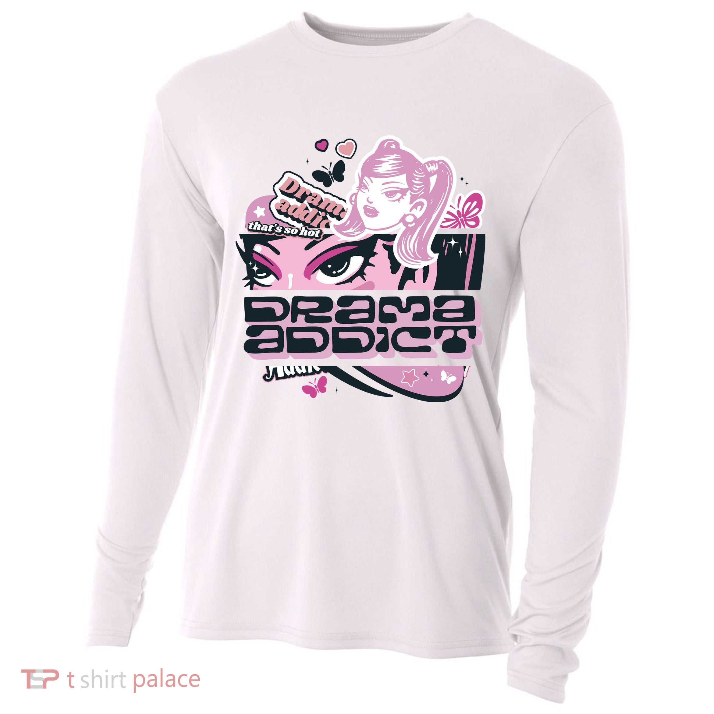 Drama Addict Y2K Diva Cooling Performance Long Sleeve Crew