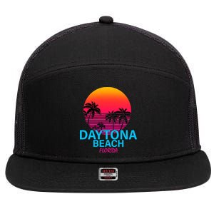 Daytona Beach Florida 7 Panel Mesh Trucker Snapback Hat