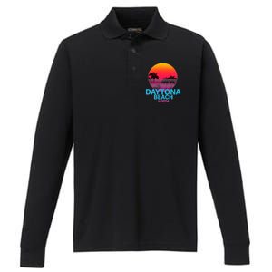 Daytona Beach Florida Performance Long Sleeve Polo