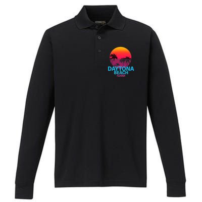 Daytona Beach Florida Performance Long Sleeve Polo