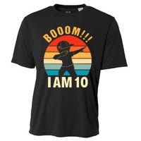 Dabbing Birthday 10 Years Old 10th Birthday Outfit Boy Cooling Performance Crew T-Shirt