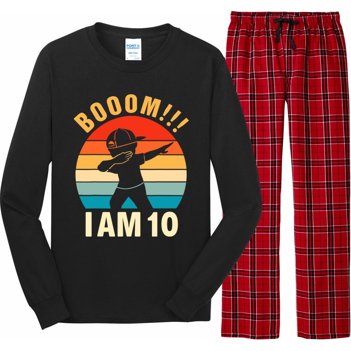 Dabbing Birthday 10 Years Old 10th Birthday Outfit Boy Long Sleeve Pajama Set