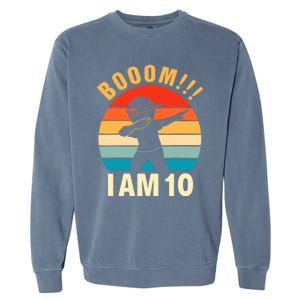 Dabbing Birthday 10 Years Old 10th Birthday Outfit Boy Garment-Dyed Sweatshirt