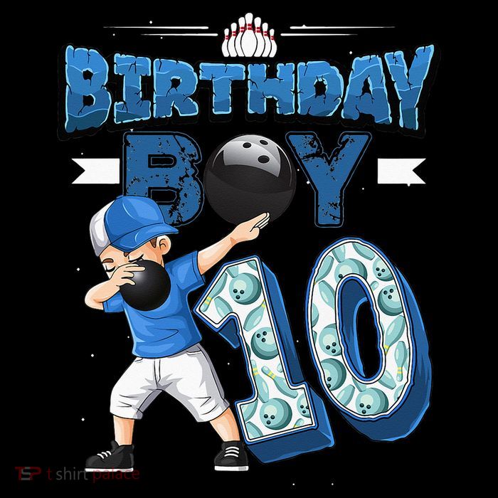Dabbing Boy 10 Year Old Bowling Player 10th Birthday Party Tall T-Shirt