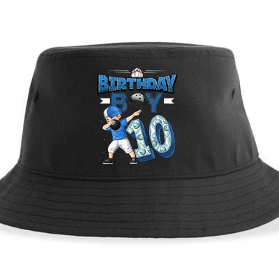 Dabbing Boy 10 Year Old Bowling Player 10th Birthday Party Sustainable Bucket Hat