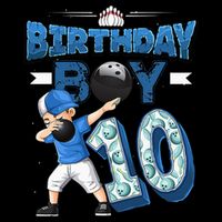 Dabbing Boy 10 Year Old Bowling Player 10th Birthday Party Drawstring Bag