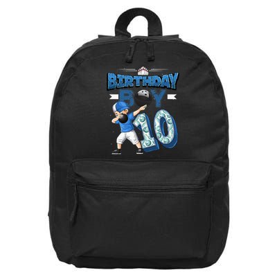 Dabbing Boy 10 Year Old Bowling Player 10th Birthday Party 16 in Basic Backpack