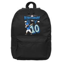 Dabbing Boy 10 Year Old Bowling Player 10th Birthday Party 16 in Basic Backpack