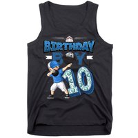 Dabbing Boy 10 Year Old Bowling Player 10th Birthday Party Tank Top
