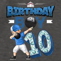 Dabbing Boy 10 Year Old Bowling Player 10th Birthday Party Vector Backpack