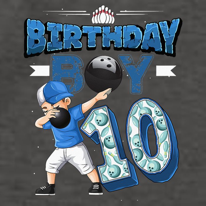 Dabbing Boy 10 Year Old Bowling Player 10th Birthday Party Vector Backpack