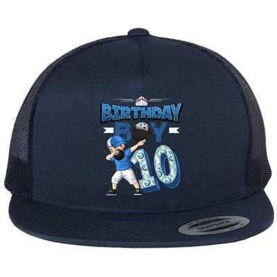 Dabbing Boy 10 Year Old Bowling Player 10th Birthday Party Flat Bill Trucker Hat