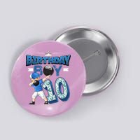 Dabbing Boy 10 Year Old Bowling Player 10th Birthday Party Button