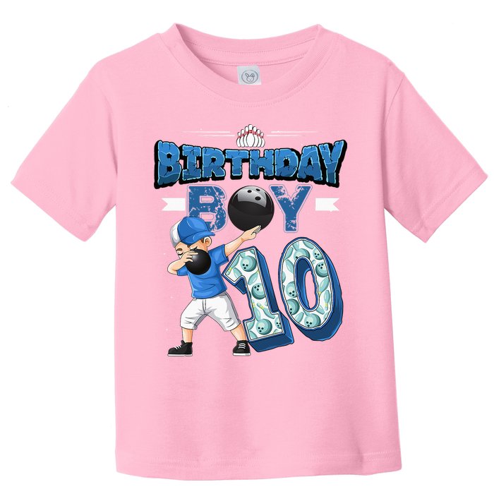 Dabbing Boy 10 Year Old Bowling Player 10th Birthday Party Toddler T-Shirt