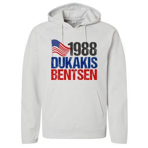 Dukakis Bentsen 1988 Retro Democrat Performance Fleece Hoodie