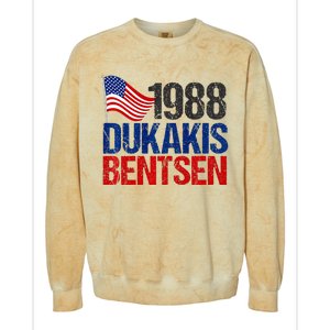 Dukakis Bentsen 1988 Retro Democrat Colorblast Crewneck Sweatshirt