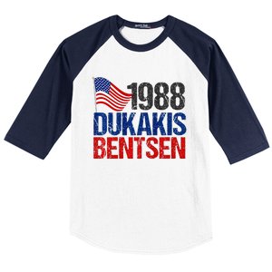 Dukakis Bentsen 1988 Retro Democrat Baseball Sleeve Shirt