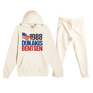 Dukakis Bentsen 1988 Retro Democrat Premium Hooded Sweatsuit Set