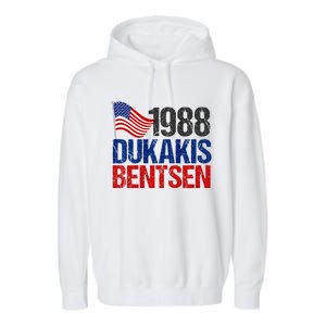 Dukakis Bentsen 1988 Retro Democrat Garment-Dyed Fleece Hoodie