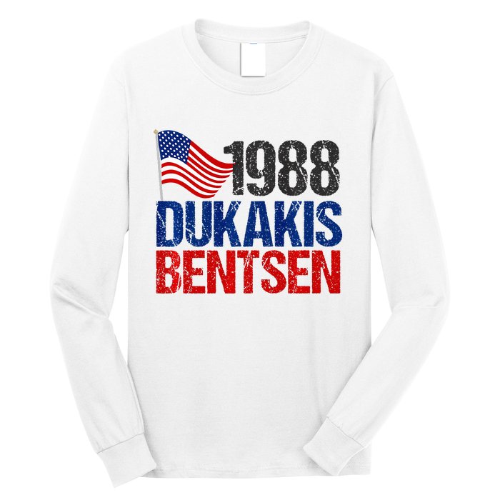 Dukakis Bentsen 1988 Retro Democrat Long Sleeve Shirt