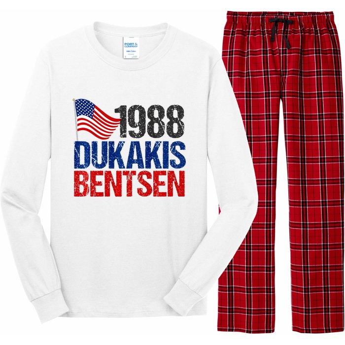 Dukakis Bentsen 1988 Retro Democrat Long Sleeve Pajama Set