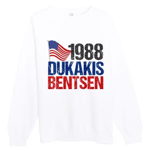 Dukakis Bentsen 1988 Retro Democrat Premium Crewneck Sweatshirt